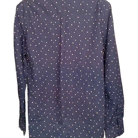 Garnet Hill polka dot button up blouse top. Sz. 10 - Picture 2 of 4